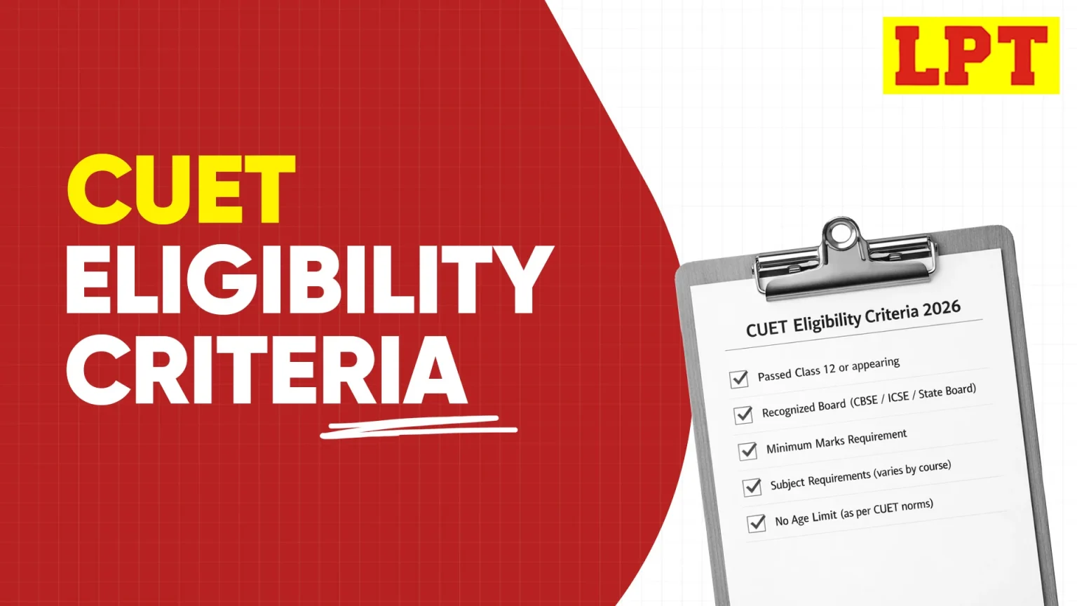 CUET Eligibility Criteria 2026, Age, Marks, Rules and Guidelines