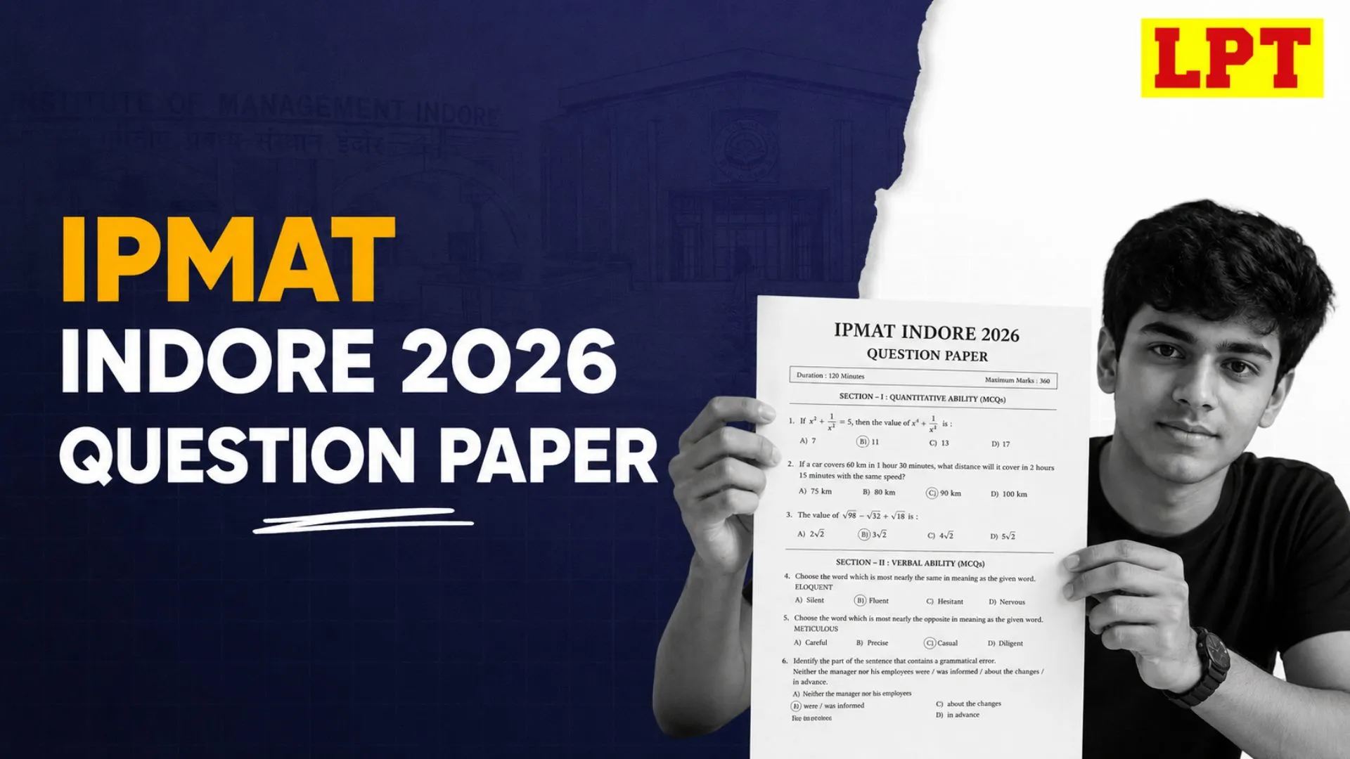 IPMAT Indore Question Paper 2026 (PDF, Solution, Analysis)