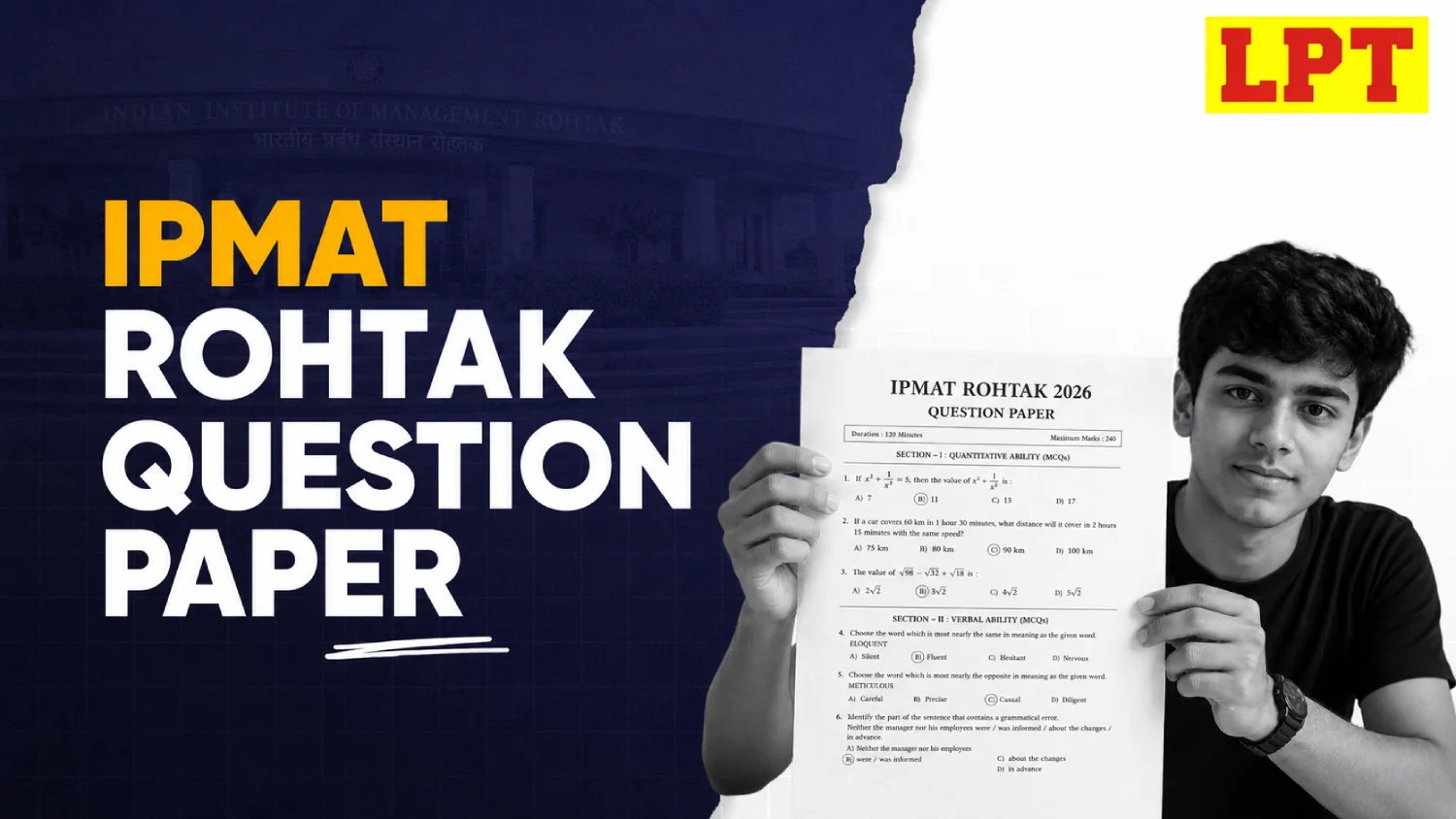 IPMAT Rohtak 2026 Question Paper