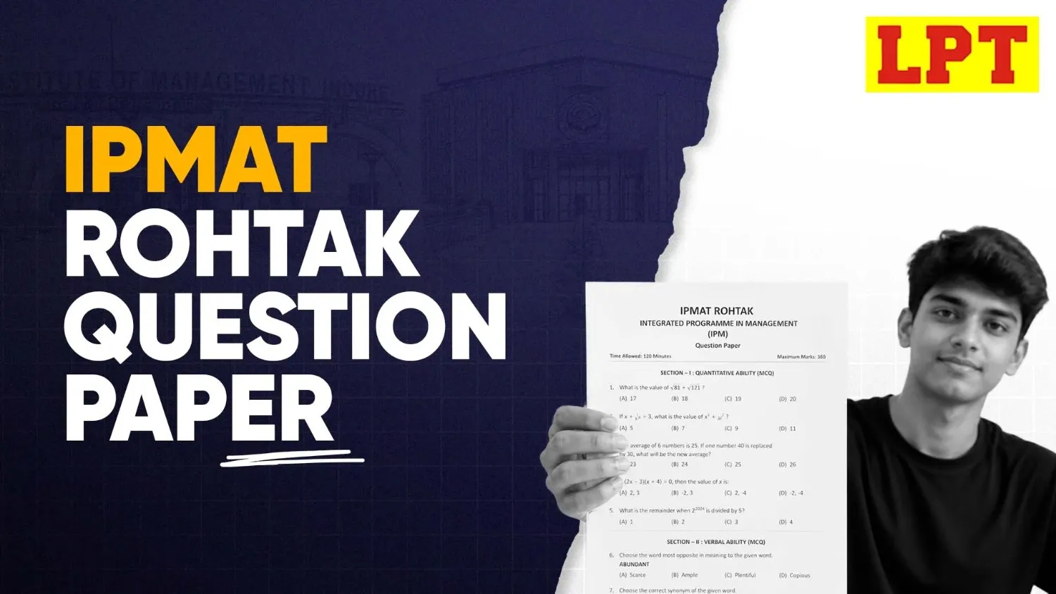 IPMAT Rohtak Question Paper